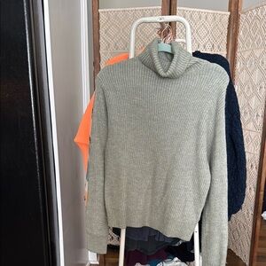 Women's Blue/Gray Turtleneck Sweater